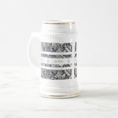 Moderne BATIK-Muster Bierglas (Vorderseite Links)