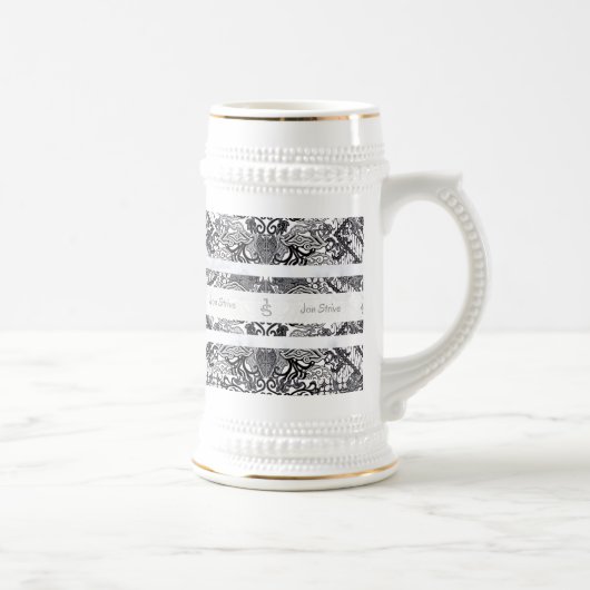 Moderne BATIK-Muster Bierglas (Rechts)