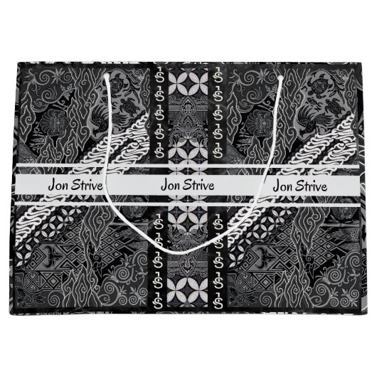 Moderne BATIK-Muster Große Geschenktüte (Vorderseite)