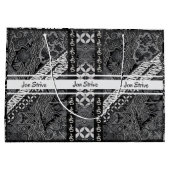 Moderne BATIK-Muster Große Geschenktüte (Rückseite)