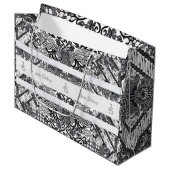 Moderne BATIK-Muster Große Geschenktüte (Vorderseite Schrägansicht)