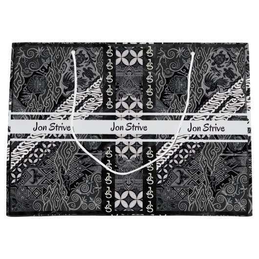 Moderne BATIK-Muster Große Geschenktüte (Vorderseite)