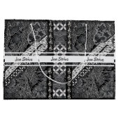Moderne BATIK-Muster Große Geschenktüte (Rückseite)