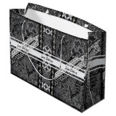 Moderne BATIK-Muster Große Geschenktüte (Rückseite Schrägansicht)