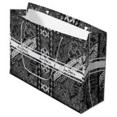Moderne BATIK-Muster Große Geschenktüte (Vorderseite Schrägansicht)