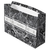 Moderne BATIK-Muster Große Geschenktüte (Rückseite Schrägansicht)