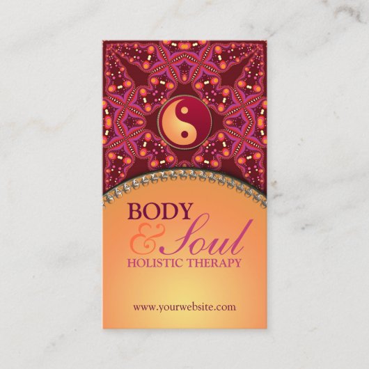 Moderne Batik New Age Holistic Business Card Visitenkarte (Vorderseite)