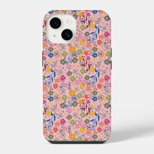 Moderne Batik-Rosen-Schatten iPhone Hülle (Rückseite)