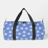 Moderne Batikmuster Weiße Jasmin-Blume Duffle Bag (Rückseite)
