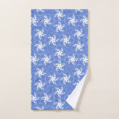 Moderne Batikmuster Weiße Jasmin-Blütenblume Badhandtuch Set (Handtuch)