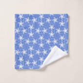 Moderne Batikmuster Weiße Jasmin-Blütenblume Badhandtuch Set (Waschlappen)