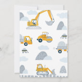 Moderne Bauarbeiten 1. Geburtstag Einladung (Rückseite)