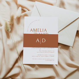 Moderne Bauchband mit Monogramm Einladungsbanderole