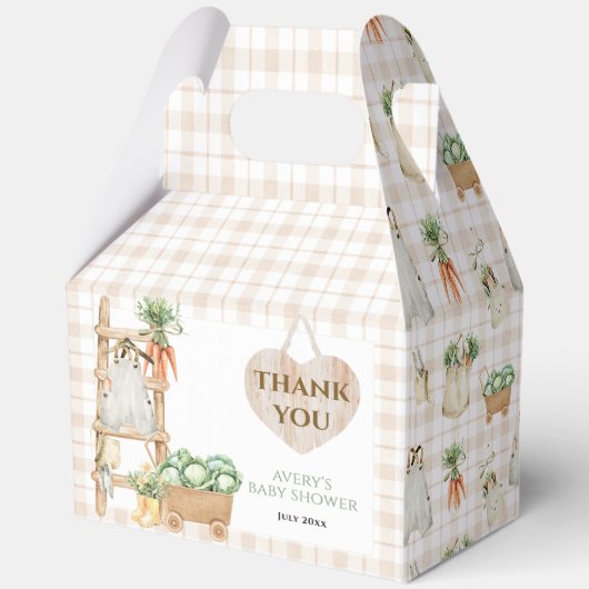 Moderne bäuerliche Baby-Dusche auf dem Bauernmarkt Geschenkschachtel (Vorderseite)