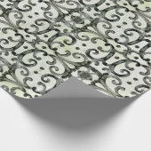 Moderne Bauernhäuser Wirbel Schwarz in Weiß Decoup Geschenkpapier (Ecke)