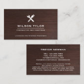 Moderne Bauhandwerkzeuge Holz Visitenkarte (Vorne/Hinten)