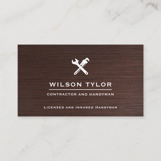 Moderne Bauhandwerkzeuge Holz Visitenkarte (Vorderseite)