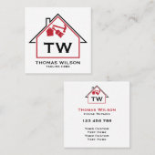 Moderne Bauhandyman Carpenter Tools Busin Quadratische Visitenkarte (Vorne/Hinten)