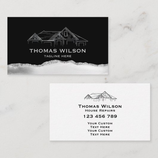 Moderne Bauhandyman Carpenter Tools Busin Visitenkarte (Vorne/Hinten)