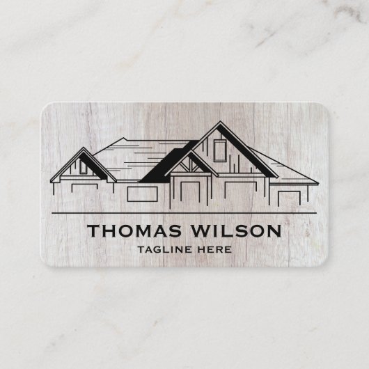 Moderne Bauhandyman-Zimmerwerkzeuge Holz Visitenkarte (Vorderseite)