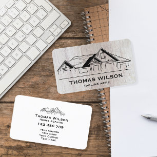 Moderne Bauhandyman-Zimmerwerkzeuge Holz Visitenkarte