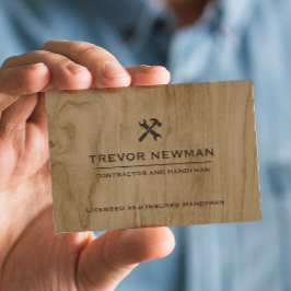 Moderne Bauhandyman-Zimmerwerkzeuge Holz Visitenkarte