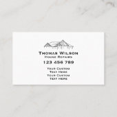 Moderne Bauhandyman-Zimmerwerkzeuge Holz Visitenkarte (Rückseite)