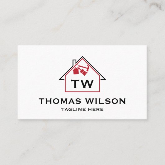 Moderne Bauhandyman-Zimmerwerkzeuge Visitenkarte (Vorderseite)