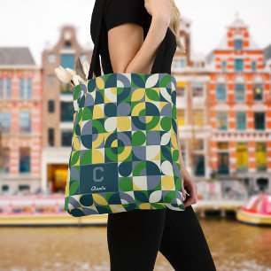 Moderne Bauhaus abstrakte geometrische Monogramm-M Tasche