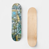 Moderne Bauhaus Geometrische Kunst Skateboard (Vorderseite)