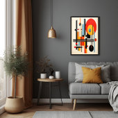 Moderne Bauhaus-Inspirierte geometrische Abstrakte Poster