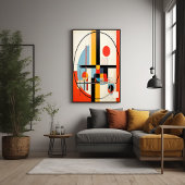 Moderne Bauhaus-Inspirierte geometrische Abstrakte Poster