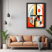 Moderne Bauhaus-Inspirierte geometrische Abstrakte Poster