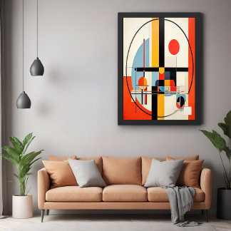 Moderne Bauhaus-Inspirierte geometrische Abstrakte Poster