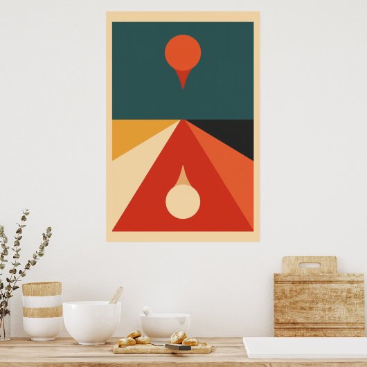 Moderne Bauhaus-Kunst Poster (Küche)