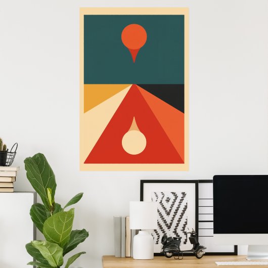 Moderne Bauhaus-Kunst Poster (Heimbüro)