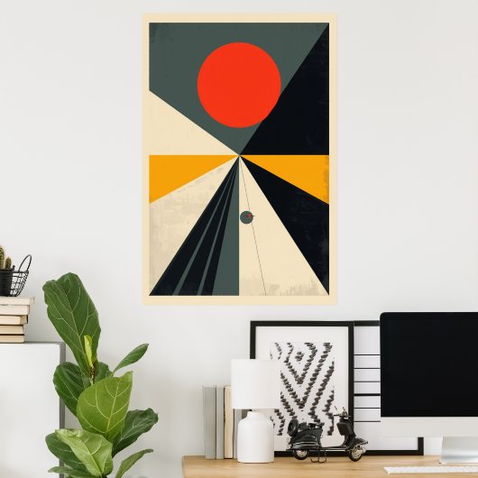 Moderne Bauhaus-Kunst Poster (Heimbüro)
