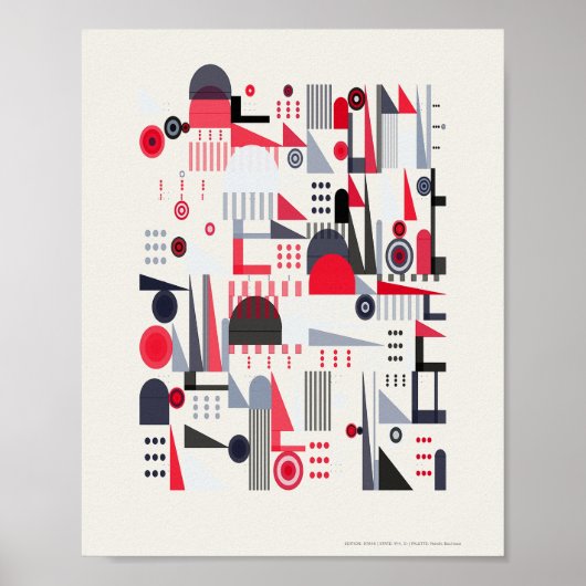 Moderne Bauhaus-Muster Poster (Vorne)
