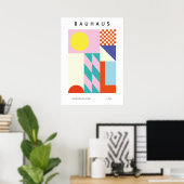 Moderne Bauhaus Wandkunst Rosa Gelb Poster (Heimbüro)