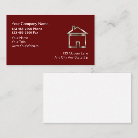 Moderne Baukarten Visitenkarte (Vorne/Hinten)