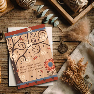 Moderne Baumblume Beileid Zitat Dragonfly Karte