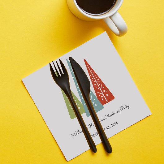 Moderne Bäume des Mitteljahrhunderts Custom Christ Serviette