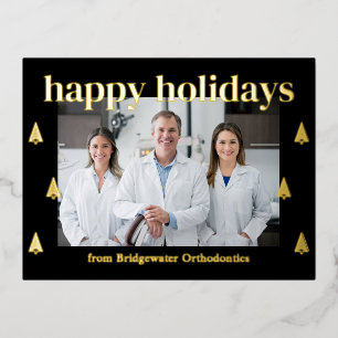 Moderne Bäume FOIL Business Holiday Postcard Folie Einladungspostkarte