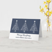 Moderne Bäume Freunde und Familie Frohe Weihnachte Karte (Gelbe Blume)