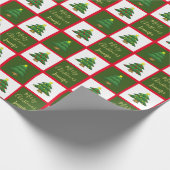 Moderne Bäume Frohe Weihnachts-Monogramm-Name Geschenkpapier (Ecke)