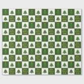 Moderne Bäume Frohe Weihnachts-Monogramm-Name Geschenkpapier (Flach)