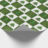 Moderne Bäume Frohe Weihnachts-Monogramm-Name Geschenkpapier (Ecke)
