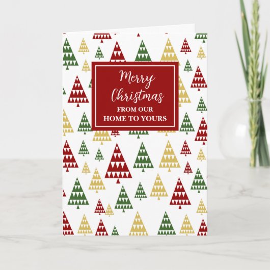 Moderne Bäume frohe Weihnachtsfeiertage Karte (Vorderseite)