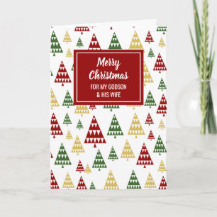 Moderne Bäume Godson und seine Ehefrau Weihnachten Karte