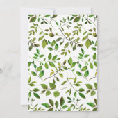 Moderne Bäume Grünpflanzen Wasserfarbenfoliage Hoc Einladung (Rückseite)